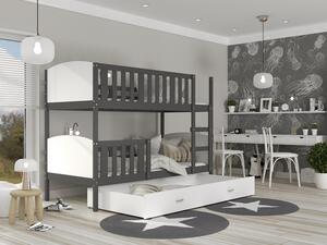 Poschoďová postel Lexi - šedá + jiné varianty Velikost spací plochy: 160x80, Barva: bílá