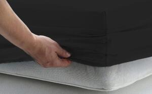Bavlněné prostěradlo s gumkou - černé - větší velikosti Velikost spací plochy: 200x90