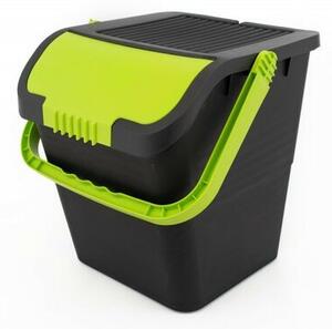 Odpadkový koš na tříděný odpad Practic, 35 l, zelené víko