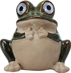 Solární zahradní dekorace Žába, porcelán, 11 x 6,6 x 13,5 cm