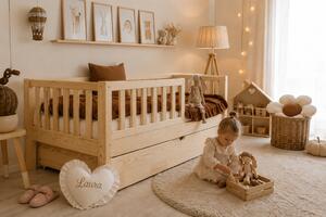 Dětská postel Basic Love se šuplíkem Velikost spací plochy: 120x60, Barva: přírodní dřevo