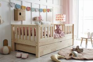 Dětská postel Basic Love Duo se šuplíkem Velikost spací plochy: 120x60, Barva: přírodní dřevo