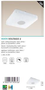 Eglo 95974 VOLTAGO 2 - LED svítidlo stmívatelné s dálkovým ovladačem 14W (Stropní LED svítidlo se změnou barvy svícení dálkovým ovladačem)