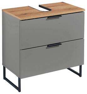 SKŘÍŇKA POD UMYVADLO, šedá, šedá, barvy dubu, 60/60/35 cm home24 - Koupelnové série, Online Only