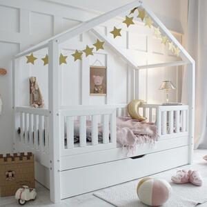 Domečková postel HouseBed Duo Plus 190x90 cm s přistýlkou - bílá