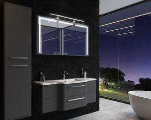 Kingsbath Levanto White 128 zrcadlová skříňka do koupelny s LED osvětlením a podsvícením