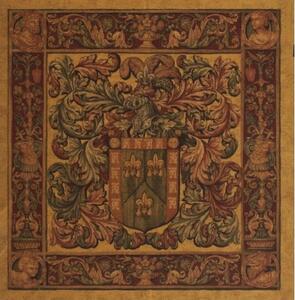 Vlámský gobelín tapiserie - Crest and Fleur