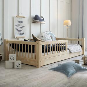 Dětská postel Basic příčky 160x80 cm přírodní nízká