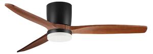 LED černo-dřevěné moderní stropní svítidlo Aloa s dálkovým ovládáním 18W