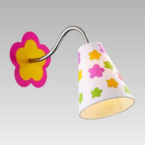 Prezent 28029 FLORIST - Dětská nástěnná lampička (Dětské nástěnné svítidlo na husím krku, bez vypínače)