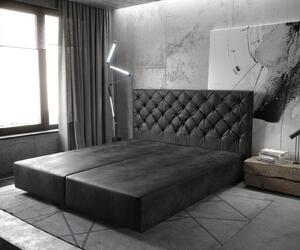 DELIFE Boxspring postel Dream-Great 180x200 cm mikrovlákno antracitová vintage