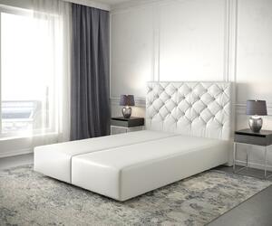 DELIFE Boxspring postel Dream-Great 160x200 cm koženka bílá