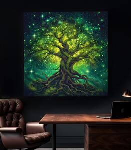 Obraz na plátně - Strom života Vesmírné snění FeelHappy.cz Velikost obrazu: 40 x 40 cm