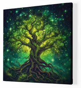 FeelHappy Obraz na plátně - Strom života Vesmírné snění Velikost obrazu: 40 x 40 cm