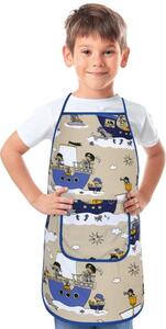 BELLATEX Dětská zástěrka Modrá 37 x 47 cm, pro děti ve věku 3 - 5 let