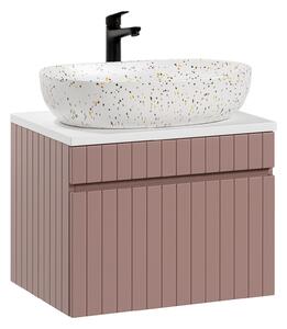 Comad Koupelnová skříňka s deskovým umyvadlem Iconic Rose 60 starorůžová