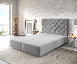 DELIFE Boxspring postel Dream-Great 140x200 cm mikrovlákno šedá