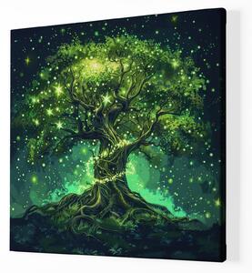 Obraz na plátně - Strom života Světelná koruna FeelHappy.cz Velikost obrazu: 40 x 40 cm