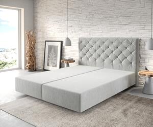 DELIFE Boxspring postel Dream-Great 160x200 cm mikrovlákno stříbrná