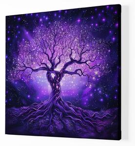 Obraz na plátně - Strom života Purpurová aura FeelHappy.cz Velikost obrazu: 120 x 120 cm