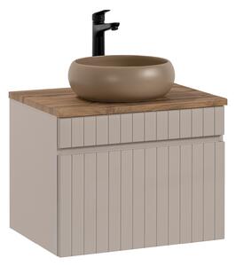 Comad Koupelnová skříňka s deskovým umyvadlem Iconic Cashmere 60 kašmír mat/dub coast evoke