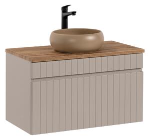 Comad Koupelnová skříňka s deskovým umyvadlem Iconic Cashmere 80 kašmírová matná