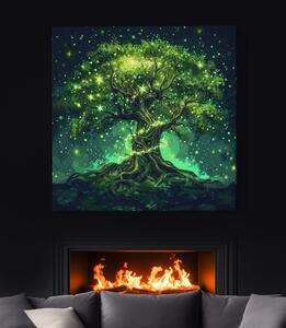 Obraz na plátně - Strom života Světelná koruna FeelHappy.cz Velikost obrazu: 40 x 40 cm