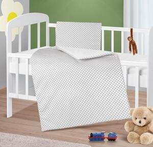 BELLATEX Peřinka a polštářek pro kojence Šedá,Bílá 75x100 cm, 42x32 cm