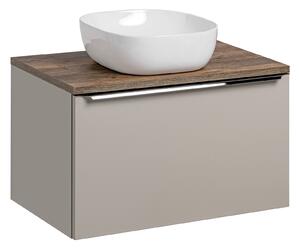 Comad Koupelnová skříňka s deskovým umyvadlem Santa Fe Taupe 80 šedá/dub vintage