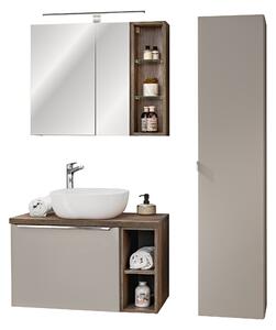 Comad Set koupelnového nábytku Santa Fe Taupe 80 jíl šedá/dub vintage (8 kusů nábytku)