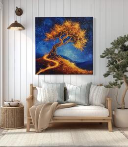 Obraz na plátně - Strom života Ohnivý zápal FeelHappy.cz Velikost obrazu: 40 x 40 cm