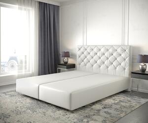 DELIFE Boxspring postel Dream-Great 140x200 cm koženka bílá