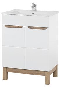 Comad Koupelnová skříňka s nábytkovým umyvadlem Bali White 60 bílá/lesk