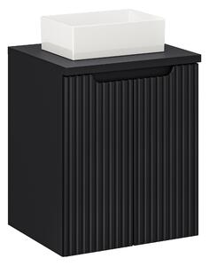 Comad Koupelnová skříňka s deskovým umyvadlem Nova Black 50 černá matná (2 dvířka)