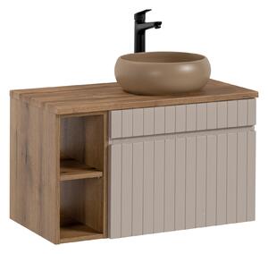 Comad Set koupelnového nábytku Iconic Cashmere 80 kašmír mat/dub coast evoke (4 kusy nábytku)