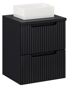Comad Koupelnová skříňka s deskovým umyvadlem Nova Black 50 černá matná (2 zásuvky)