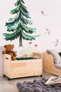 Domečková patrová dětská postel z masivního dřeva 90x200 cm v přírodní barvě Mila DMP