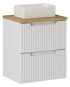 Comad Koupelnová skříňka s deskovým umyvadlem Nova White 50 bílá matná/dub evoke