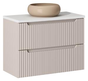 Comad Koupelnová skříňka s deskovým umyvadlem Nova Cashmere 80 kašmír/bílá (2x šuplík)