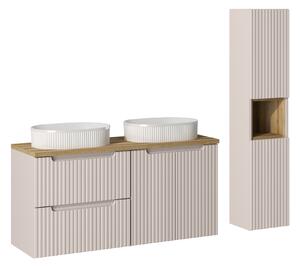 Comad Set koupelnového nábytku Nova Cashmere 120 kašmír mat/dub (6 kusů nábytku)