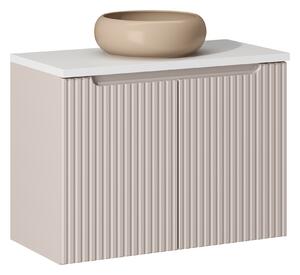 Comad Koupelnová skříňka s deskovým umyvadlem Nova Cashmere 80 kašmír mat/bílá mat (2x dvířka)