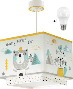 Dalber 73242 HELLO LITTLE - Dětský lustr s kreslenými zvířátky + Dárek LED žárovka (Dětský lustr s motivem )