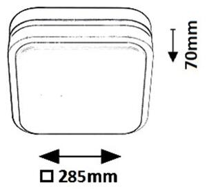 Rabalux 8850 HAMBURG - LED venkovní stropní čtvercové svítidlo v antracitové barvě, 12W, 4000K, IP44, 28 x 28cm (Nástěnné nebo stropní antracitové svítidlo)