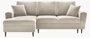 Čtyřmístná rohová rozkládací pohovka s úložným prostorem Kyoto Light Beige & Black I