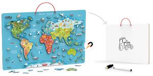 Viga Toys Vzdělávací Montessori tabule 2v1 s magnetickou mapou světa Viga