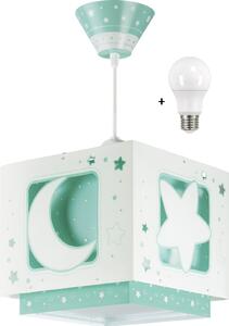 Dalber 63232H MOON LIGHT green - Dětský lustr, bílozelený + Dárek LED žárovka (Dětský lustr v zelené barvě)