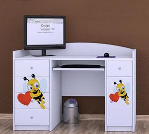 Psací stůl B01 - včelka se srdcem Barva: bílá