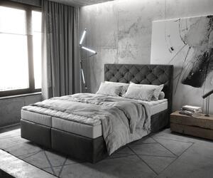 DELIFE Boxspring postel Dream-Great 140x200 cm mikrovlákno antracitová vintage s matrací a topperem