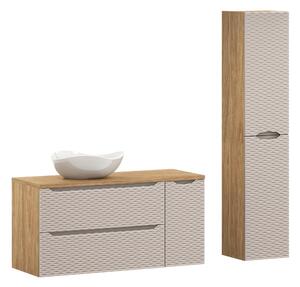 Comad Set koupelnového nábytku Ocean Beige 120 béžová/olejovaný dub (5 kusů nábytku)