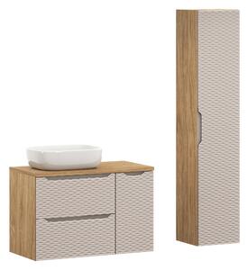 Comad Set koupelnového nábytku Ocean Beige 90 béžová/olejovaný dub (5 kusů nábytku)